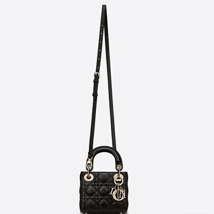 Cheap Lady Cannage Dior Black Bag Micro Lambskin 0506 Luxury